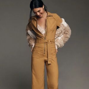 The Colette Weekend Jumpsuit by Maeve Anthropologie Honey NWT size 0